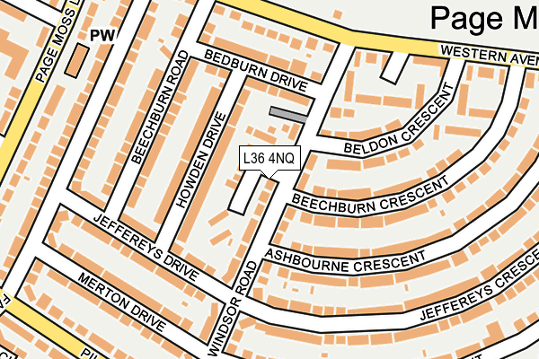 L36 4NQ map - OS OpenMap – Local (Ordnance Survey)