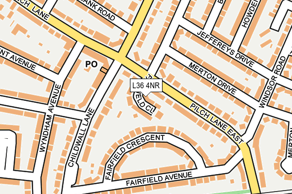 L36 4NR map - OS OpenMap – Local (Ordnance Survey)