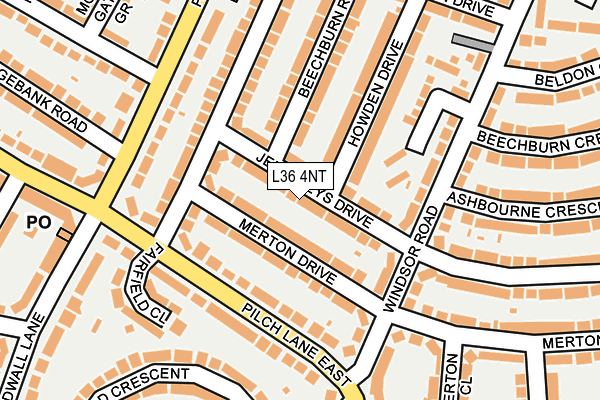 L36 4NT map - OS OpenMap – Local (Ordnance Survey)