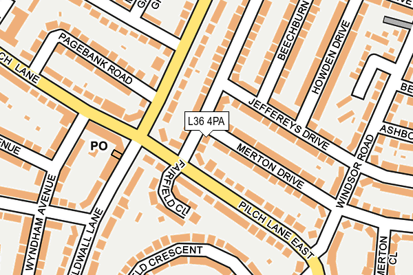 L36 4PA map - OS OpenMap – Local (Ordnance Survey)