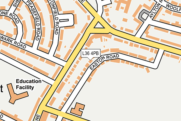 L36 4PB map - OS OpenMap – Local (Ordnance Survey)