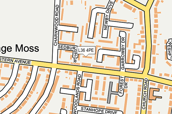 L36 4PE map - OS OpenMap – Local (Ordnance Survey)