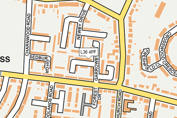 L36 4PF map - OS OpenMap – Local (Ordnance Survey)
