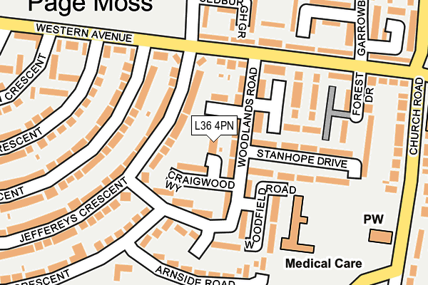 L36 4PN map - OS OpenMap – Local (Ordnance Survey)