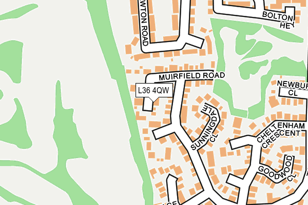 L36 4QW map - OS OpenMap – Local (Ordnance Survey)