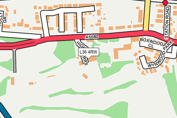 L36 4RW map - OS OpenMap – Local (Ordnance Survey)