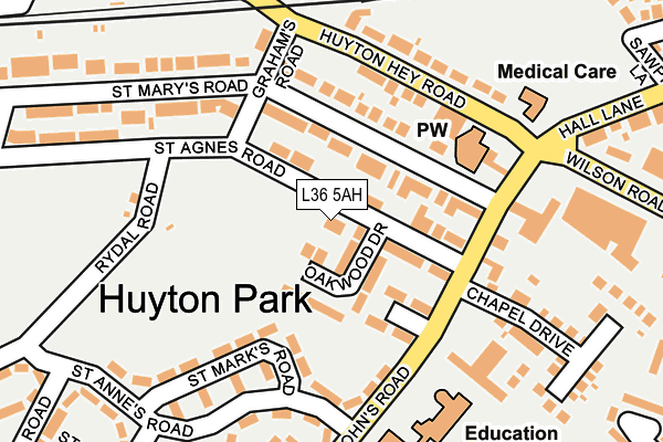 L36 5AH map - OS OpenMap – Local (Ordnance Survey)