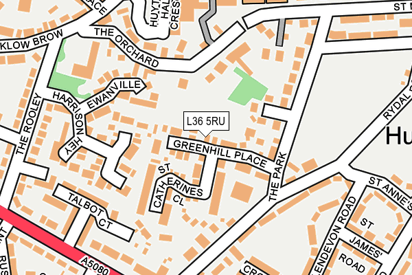 L36 5RU map - OS OpenMap – Local (Ordnance Survey)