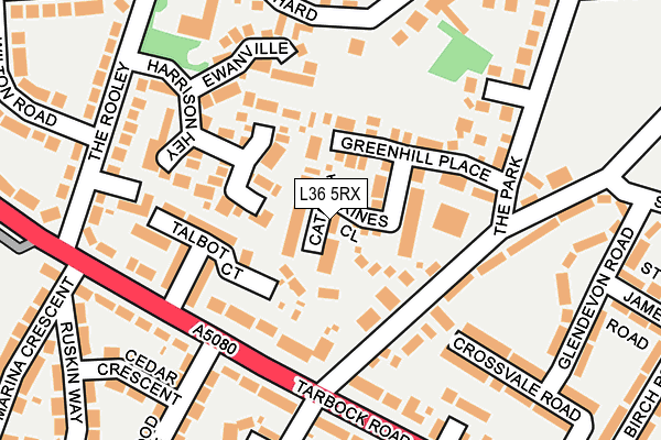 L36 5RX map - OS OpenMap – Local (Ordnance Survey)