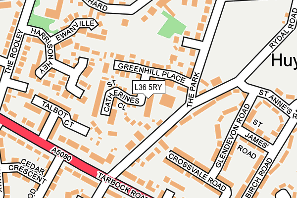 L36 5RY map - OS OpenMap – Local (Ordnance Survey)