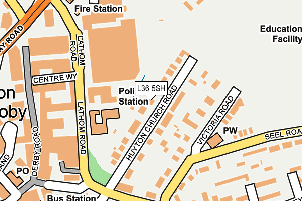 L36 5SH map - OS OpenMap – Local (Ordnance Survey)