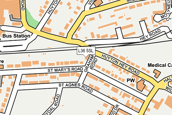 L36 5SL map - OS OpenMap – Local (Ordnance Survey)