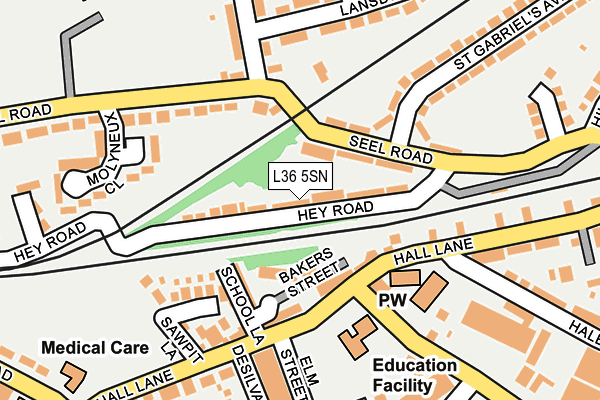 L36 5SN map - OS OpenMap – Local (Ordnance Survey)