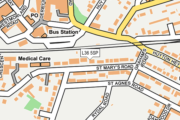 L36 5SP map - OS OpenMap – Local (Ordnance Survey)