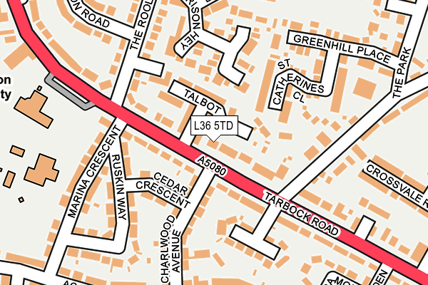 L36 5TD map - OS OpenMap – Local (Ordnance Survey)