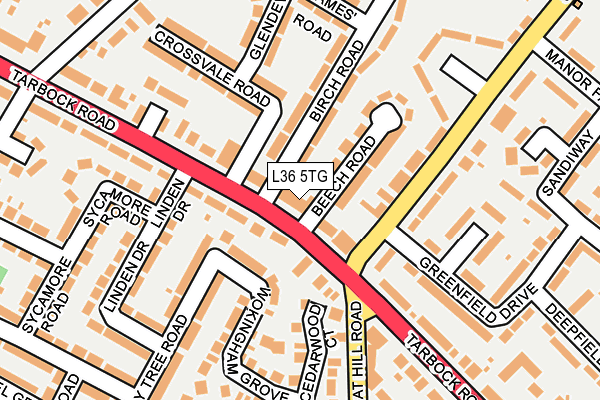 L36 5TG map - OS OpenMap – Local (Ordnance Survey)