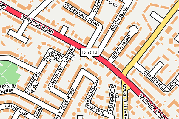 L36 5TJ map - OS OpenMap – Local (Ordnance Survey)