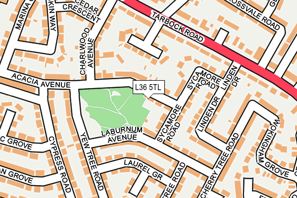 L36 5TL map - OS OpenMap – Local (Ordnance Survey)