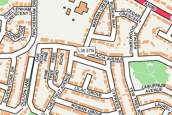 L36 5TN map - OS OpenMap – Local (Ordnance Survey)