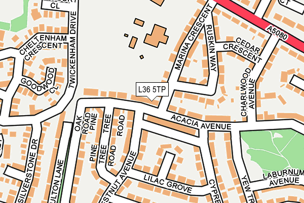 L36 5TP map - OS OpenMap – Local (Ordnance Survey)