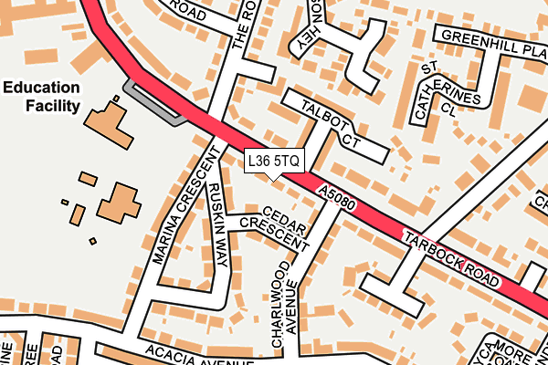 L36 5TQ map - OS OpenMap – Local (Ordnance Survey)