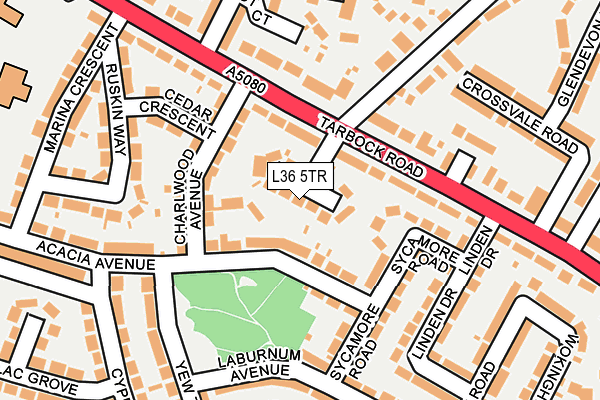 L36 5TR map - OS OpenMap – Local (Ordnance Survey)