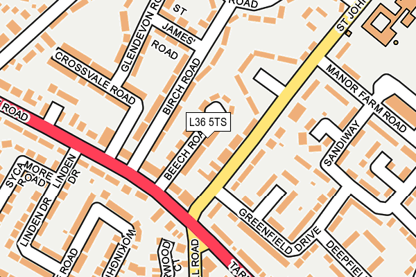 L36 5TS map - OS OpenMap – Local (Ordnance Survey)