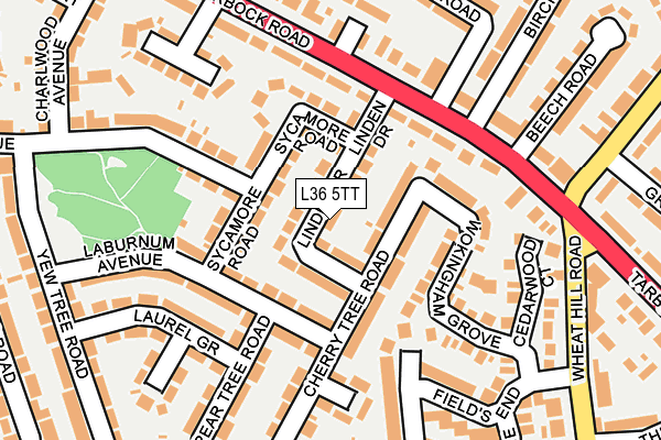 L36 5TT map - OS OpenMap – Local (Ordnance Survey)