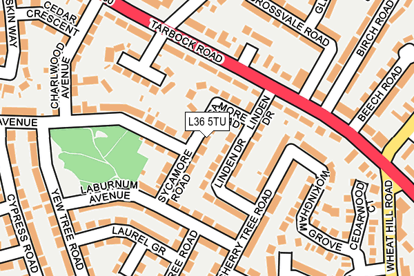 L36 5TU map - OS OpenMap – Local (Ordnance Survey)