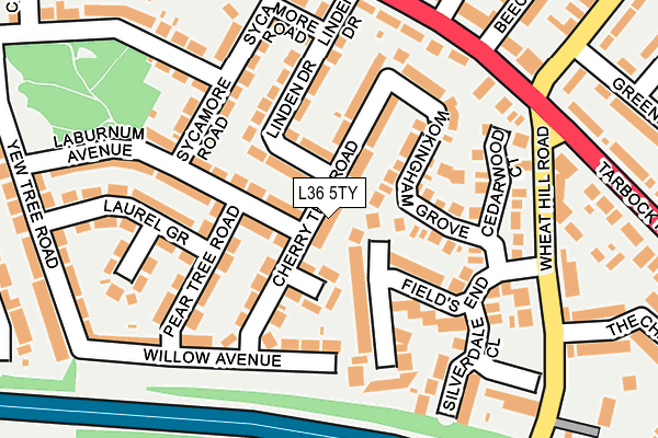L36 5TY map - OS OpenMap – Local (Ordnance Survey)