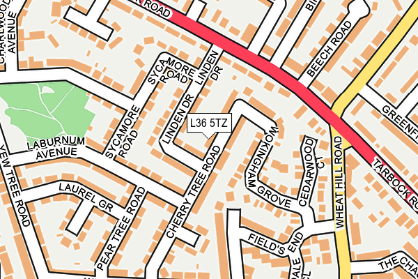 L36 5TZ map - OS OpenMap – Local (Ordnance Survey)