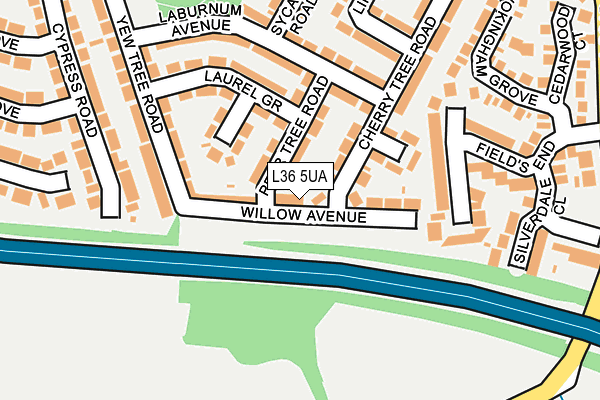 L36 5UA map - OS OpenMap – Local (Ordnance Survey)