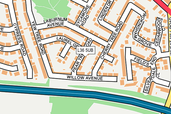 L36 5UB map - OS OpenMap – Local (Ordnance Survey)