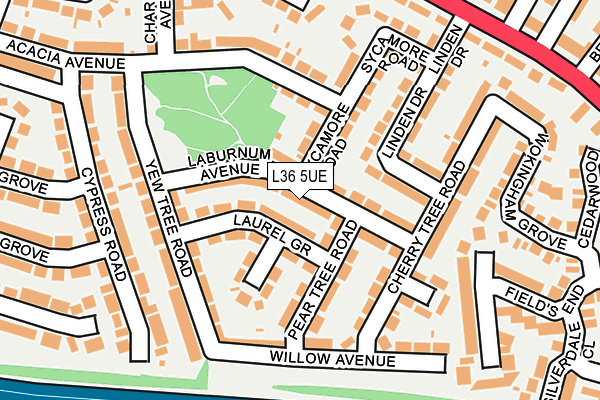 L36 5UE map - OS OpenMap – Local (Ordnance Survey)