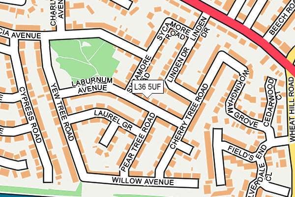 L36 5UF map - OS OpenMap – Local (Ordnance Survey)