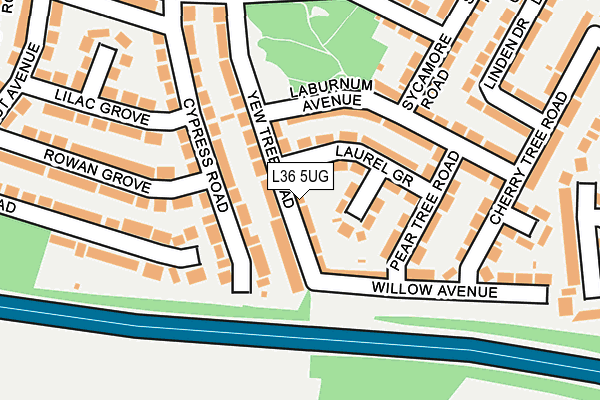 L36 5UG map - OS OpenMap – Local (Ordnance Survey)
