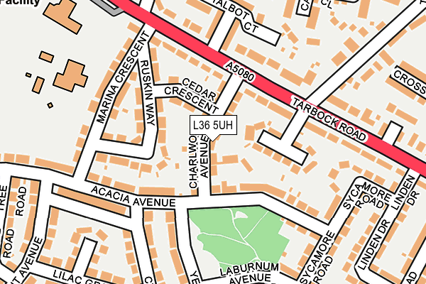 L36 5UH map - OS OpenMap – Local (Ordnance Survey)