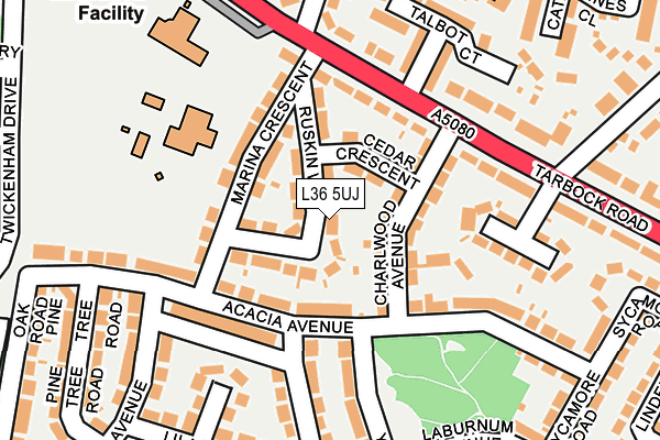 L36 5UJ map - OS OpenMap – Local (Ordnance Survey)