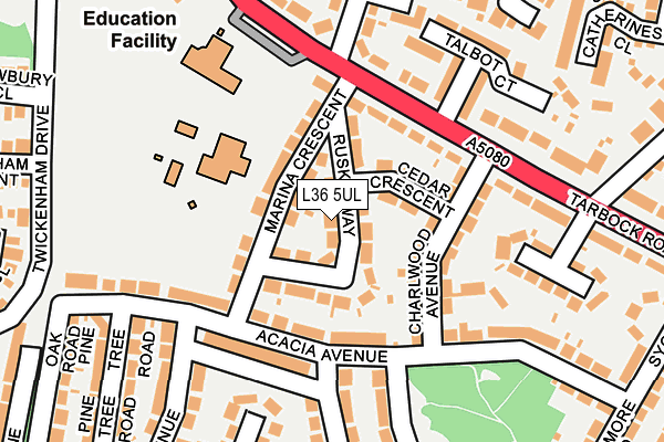 L36 5UL map - OS OpenMap – Local (Ordnance Survey)