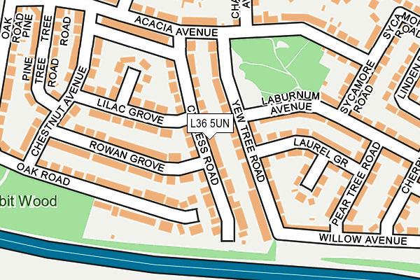 L36 5UN map - OS OpenMap – Local (Ordnance Survey)