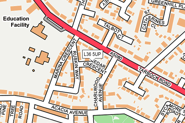 L36 5UP map - OS OpenMap – Local (Ordnance Survey)