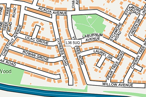 L36 5UQ map - OS OpenMap – Local (Ordnance Survey)