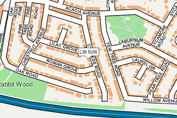 L36 5UW map - OS OpenMap – Local (Ordnance Survey)