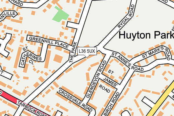 L36 5UX map - OS OpenMap – Local (Ordnance Survey)