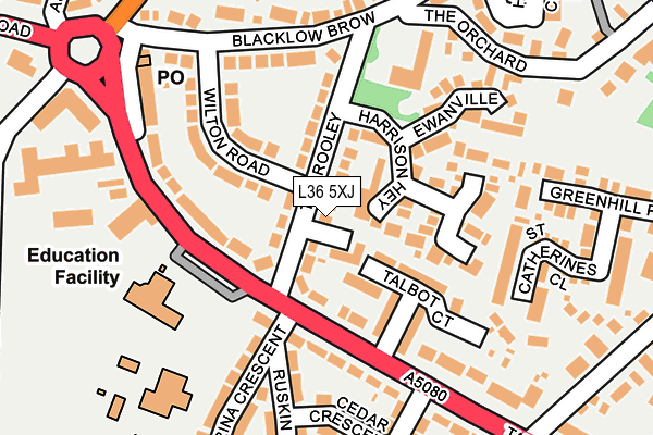 L36 5XJ map - OS OpenMap – Local (Ordnance Survey)