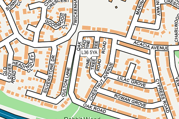 L36 5YA map - OS OpenMap – Local (Ordnance Survey)