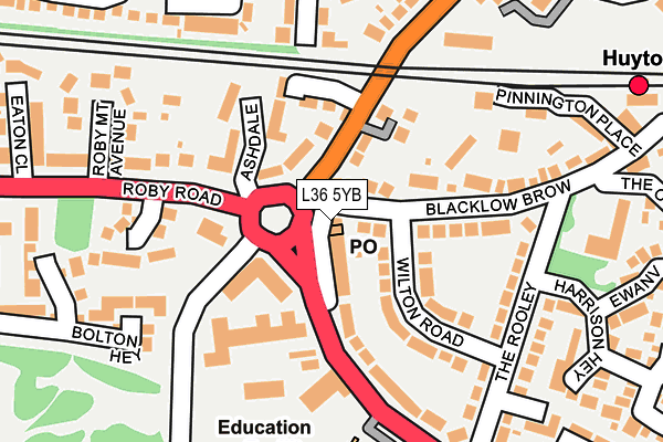 L36 5YB map - OS OpenMap – Local (Ordnance Survey)