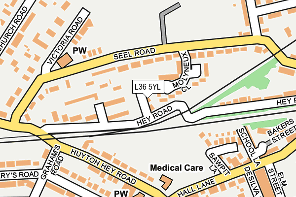 L36 5YL map - OS OpenMap – Local (Ordnance Survey)