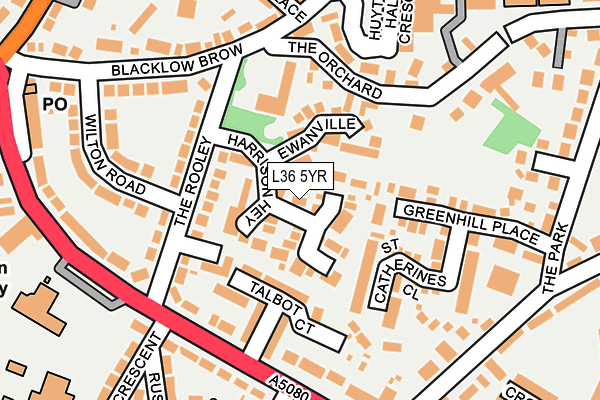 L36 5YR map - OS OpenMap – Local (Ordnance Survey)