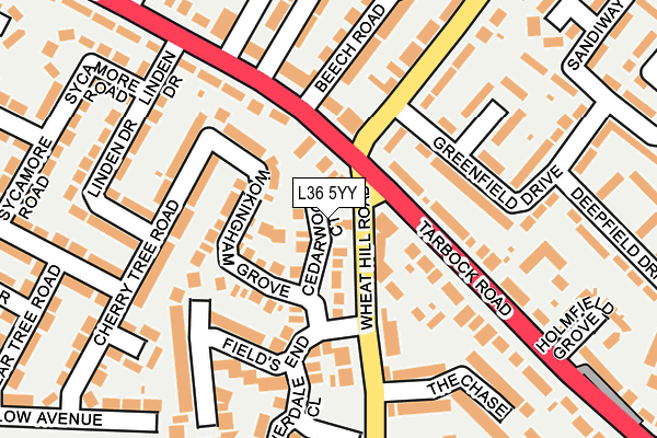 L36 5YY map - OS OpenMap – Local (Ordnance Survey)